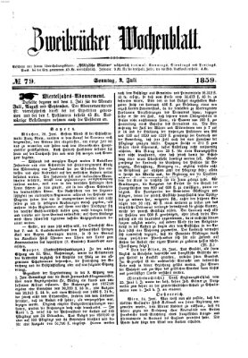 Zweibrücker Wochenblatt Sonntag 3. Juli 1859