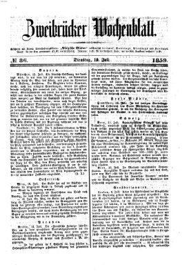 Zweibrücker Wochenblatt Dienstag 19. Juli 1859