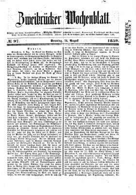 Zweibrücker Wochenblatt Sonntag 14. August 1859