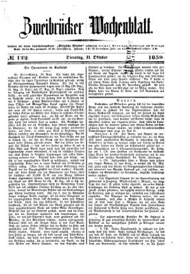 Zweibrücker Wochenblatt Dienstag 11. Oktober 1859