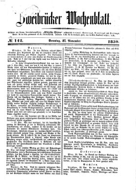 Zweibrücker Wochenblatt Sonntag 27. November 1859