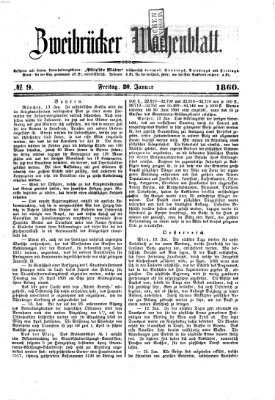 Zweibrücker Wochenblatt Freitag 20. Januar 1860