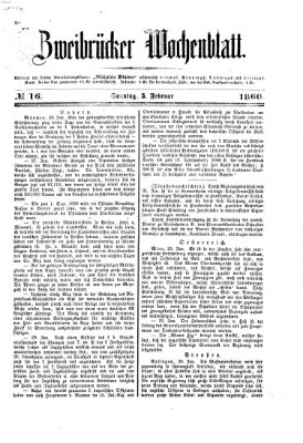 Zweibrücker Wochenblatt Sonntag 5. Februar 1860