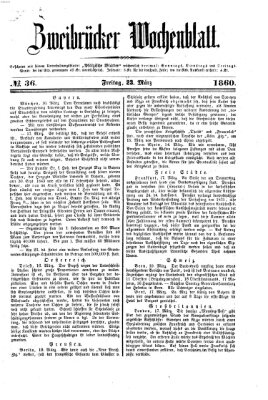 Zweibrücker Wochenblatt Freitag 23. März 1860