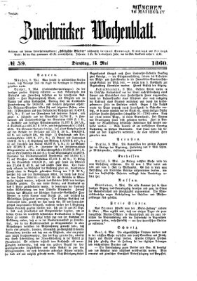 Zweibrücker Wochenblatt Dienstag 15. Mai 1860