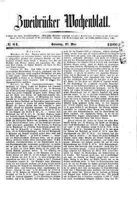 Zweibrücker Wochenblatt Sonntag 27. Mai 1860