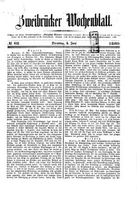 Zweibrücker Wochenblatt Dienstag 5. Juni 1860