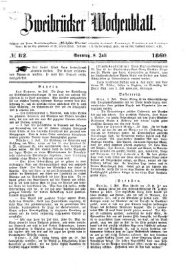 Zweibrücker Wochenblatt Sonntag 8. Juli 1860