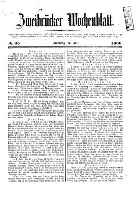 Zweibrücker Wochenblatt Sonntag 15. Juli 1860