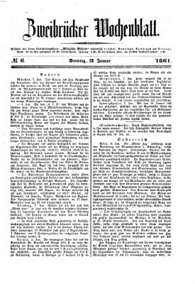 Zweibrücker Wochenblatt Sonntag 13. Januar 1861