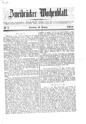 Zweibrücker Wochenblatt Dienstag 15. Januar 1861