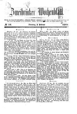 Zweibrücker Wochenblatt Dienstag 5. Februar 1861