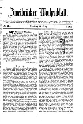 Zweibrücker Wochenblatt Dienstag 19. März 1861