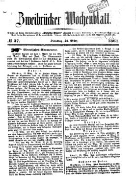 Zweibrücker Wochenblatt Dienstag 26. März 1861