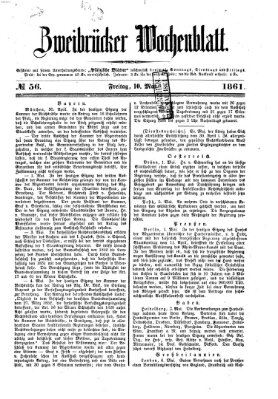 Zweibrücker Wochenblatt Freitag 10. Mai 1861