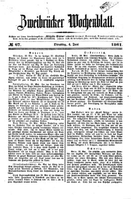 Zweibrücker Wochenblatt Dienstag 4. Juni 1861