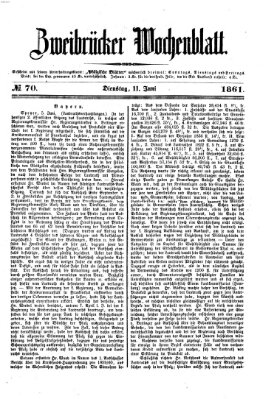 Zweibrücker Wochenblatt Dienstag 11. Juni 1861