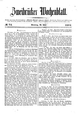 Zweibrücker Wochenblatt Sonntag 16. Juni 1861