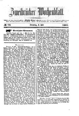 Zweibrücker Wochenblatt Dienstag 2. Juli 1861