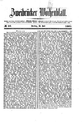 Zweibrücker Wochenblatt Freitag 19. Juli 1861