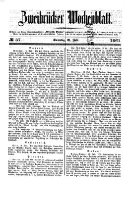 Zweibrücker Wochenblatt Sonntag 21. Juli 1861