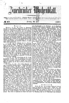 Zweibrücker Wochenblatt Freitag 26. Juli 1861