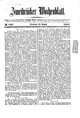 Zweibrücker Wochenblatt Dienstag 27. August 1861