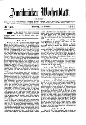 Zweibrücker Wochenblatt Sonntag 13. Oktober 1861