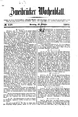 Zweibrücker Wochenblatt Sonntag 27. Oktober 1861