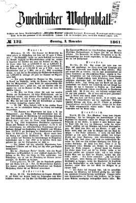 Zweibrücker Wochenblatt Sonntag 3. November 1861