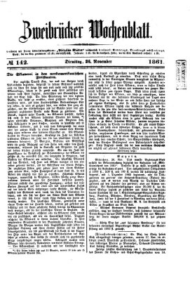 Zweibrücker Wochenblatt Dienstag 26. November 1861