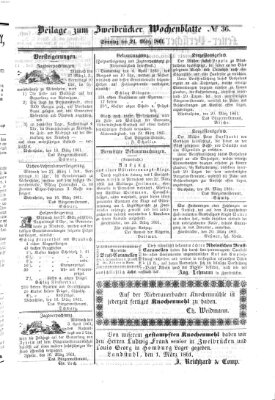 Zweibrücker Wochenblatt Sonntag 24. März 1861