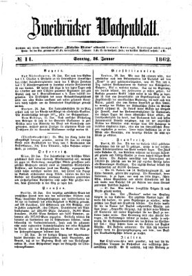 Zweibrücker Wochenblatt Sonntag 26. Januar 1862