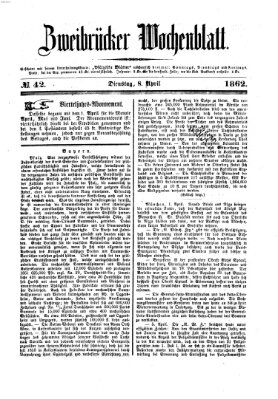 Zweibrücker Wochenblatt Dienstag 8. April 1862