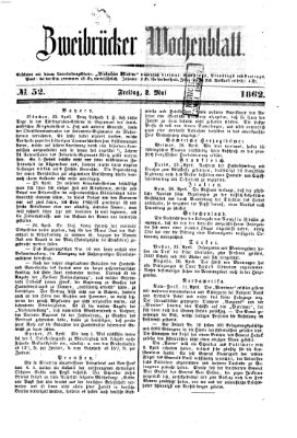 Zweibrücker Wochenblatt Freitag 2. Mai 1862