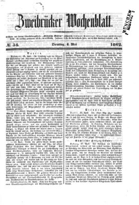 Zweibrücker Wochenblatt Dienstag 6. Mai 1862