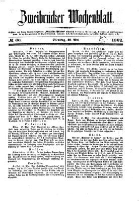 Zweibrücker Wochenblatt Dienstag 20. Mai 1862