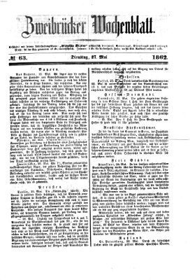 Zweibrücker Wochenblatt Dienstag 27. Mai 1862