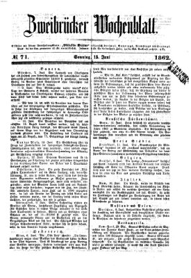 Zweibrücker Wochenblatt Sonntag 15. Juni 1862