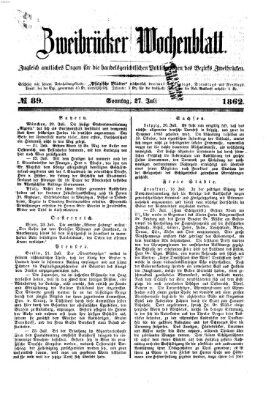 Zweibrücker Wochenblatt Sonntag 27. Juli 1862