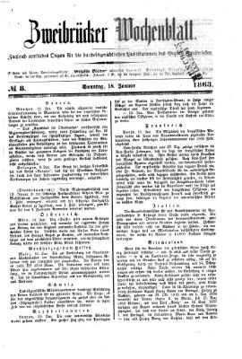 Zweibrücker Wochenblatt Sonntag 18. Januar 1863