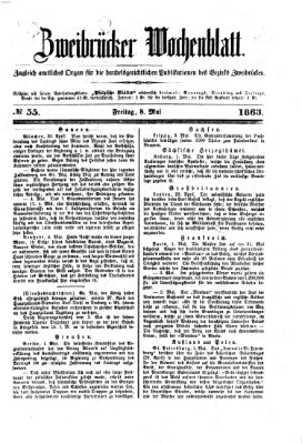 Zweibrücker Wochenblatt Freitag 8. Mai 1863