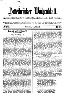 Zweibrücker Wochenblatt Dienstag 11. August 1863