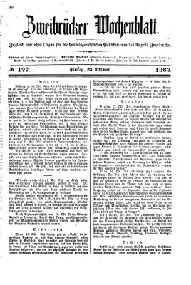 Zweibrücker Wochenblatt Freitag 23. Oktober 1863