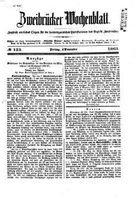 Zweibrücker Wochenblatt Freitag 6. November 1863