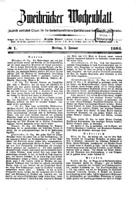 Zweibrücker Wochenblatt Freitag 1. Januar 1864