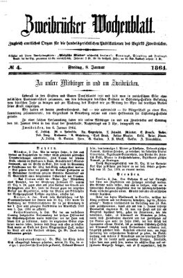 Zweibrücker Wochenblatt Freitag 8. Januar 1864