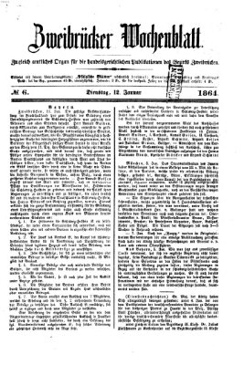 Zweibrücker Wochenblatt Dienstag 12. Januar 1864