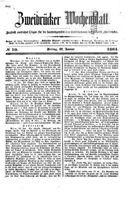 Zweibrücker Wochenblatt Freitag 22. Januar 1864