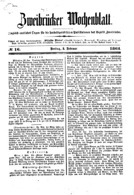 Zweibrücker Wochenblatt Freitag 5. Februar 1864